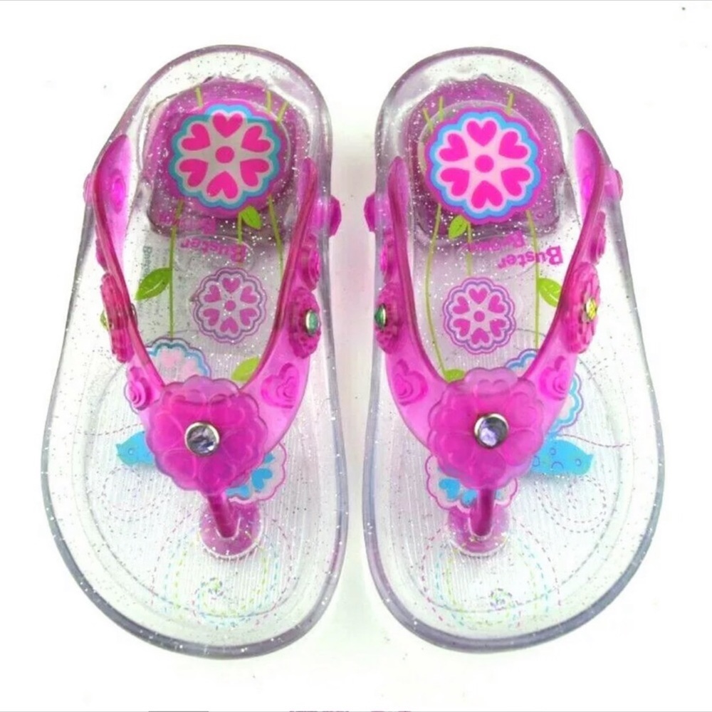 BUSTER BROWN LIGHT UP GLITTER FLIP FLOPS
